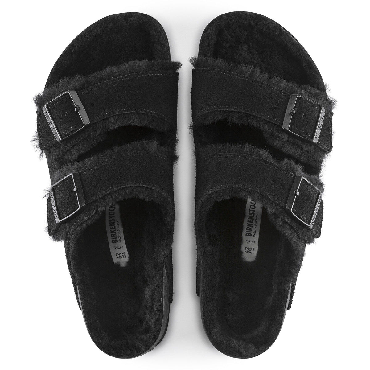 Arizona Shearling Suede Leather in Color Black | Birkenstock