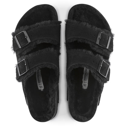 Arizona Shearling Suede Leather in Color Black | Birkenstock