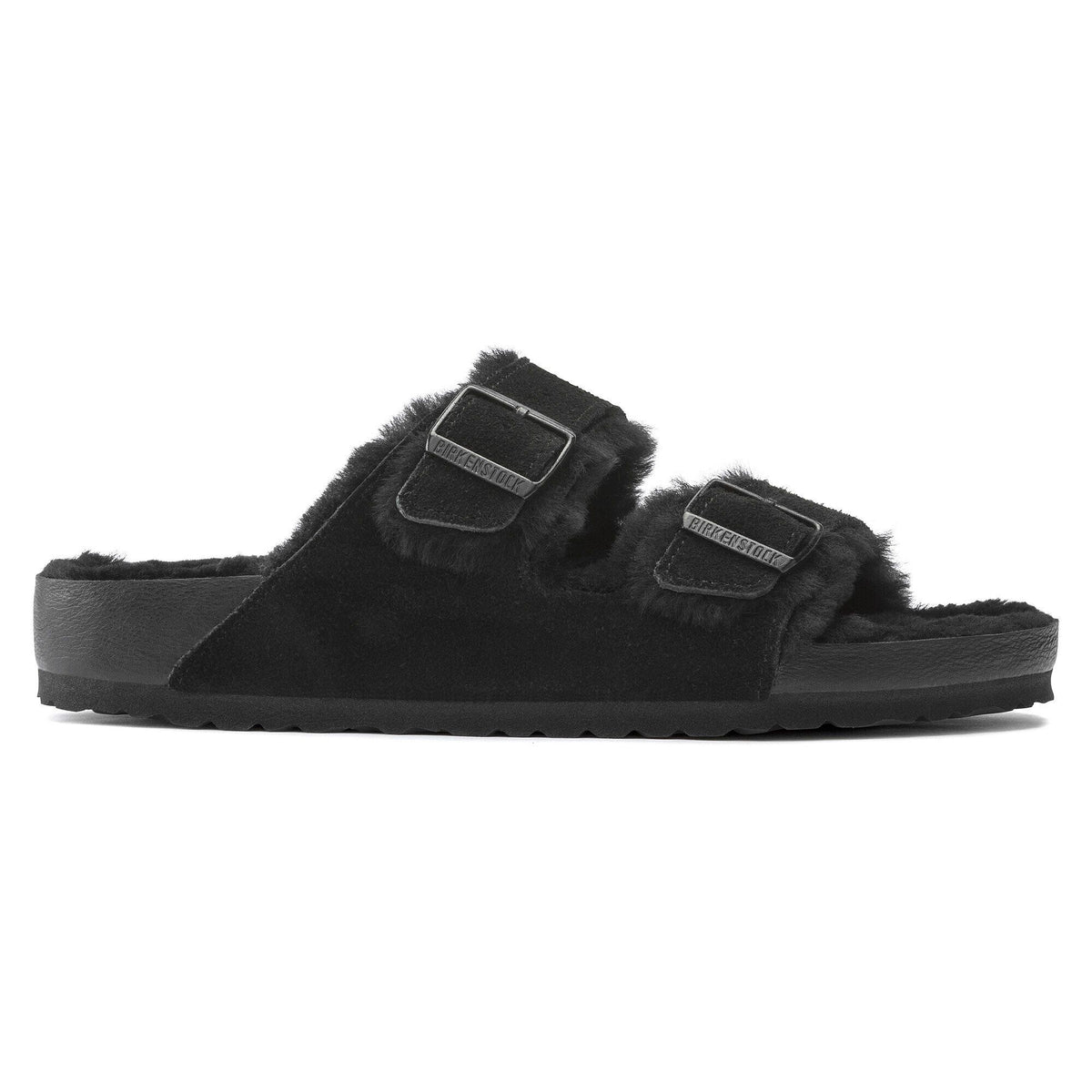 Arizona Shearling Suede Leather in Color Black | Birkenstock