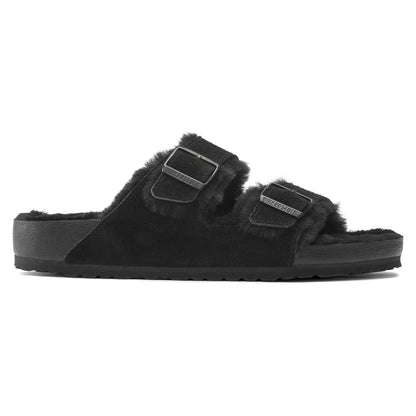 Arizona Shearling Suede Leather in Color Black | Birkenstock