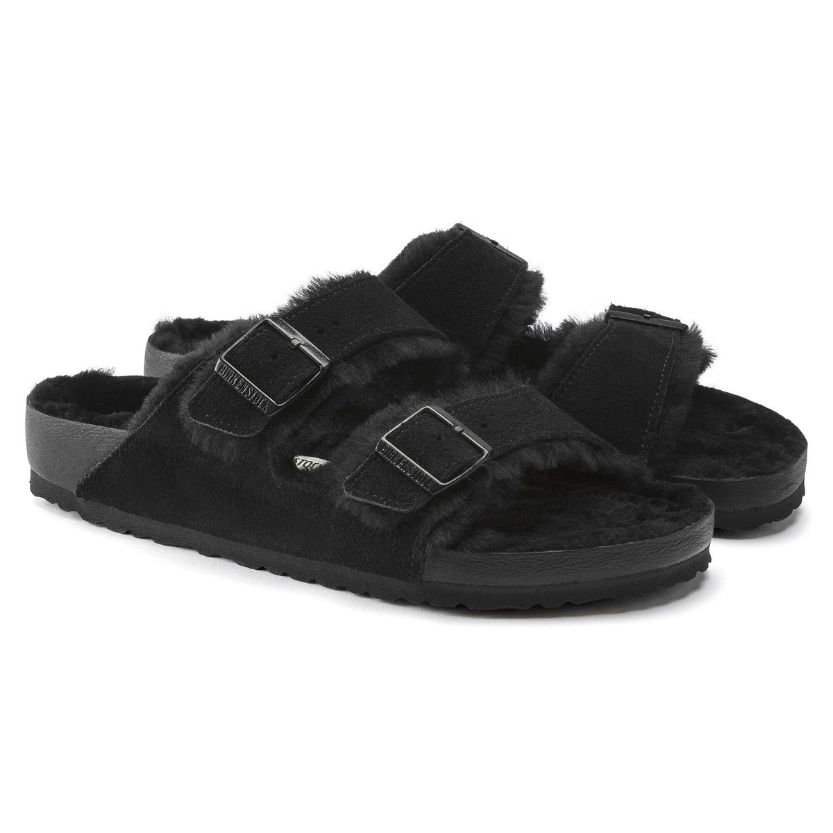 Arizona Shearling Suede Leather in Color Black | Birkenstock