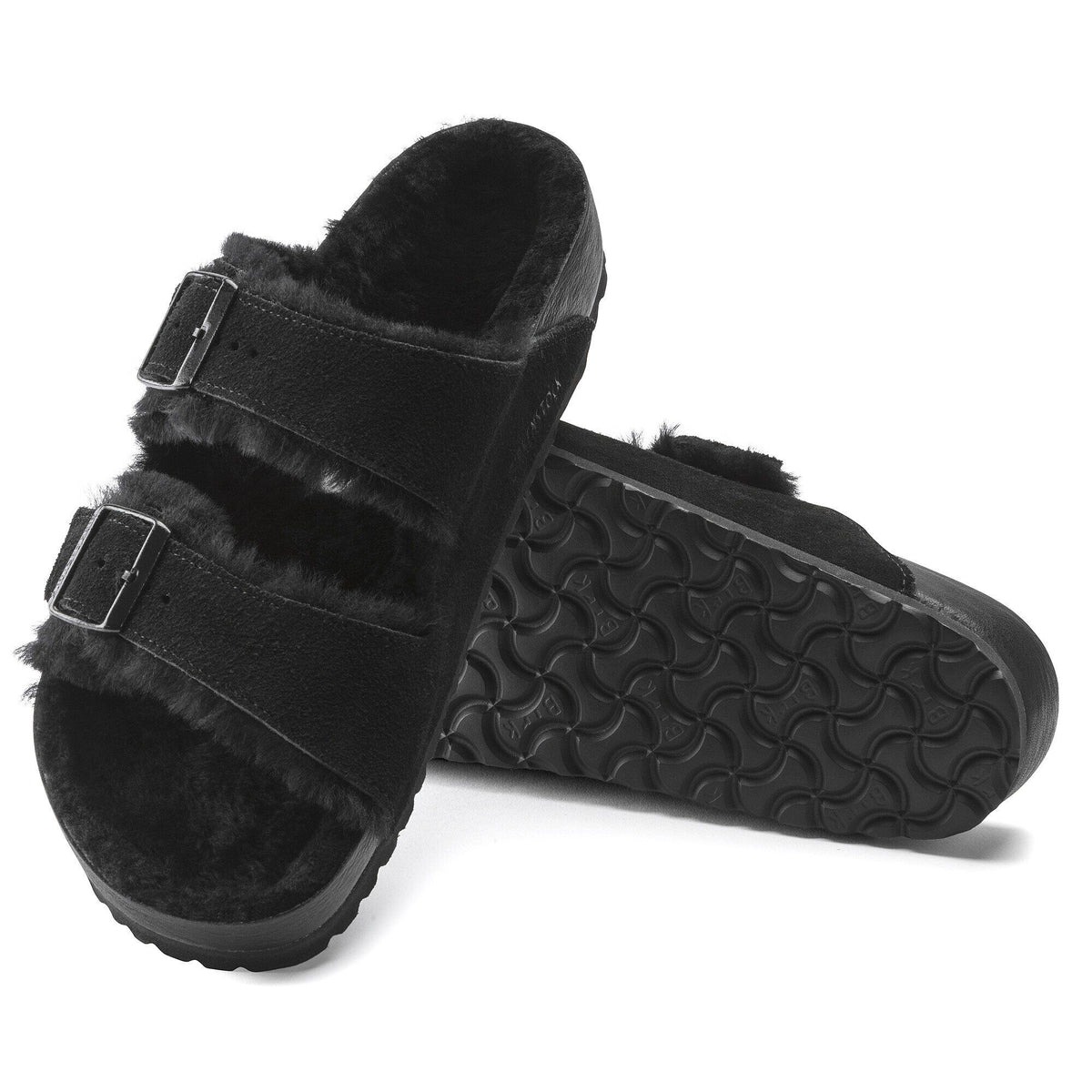 Arizona Shearling Suede Leather in Color Black | Birkenstock