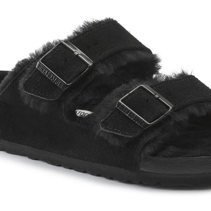 Arizona Shearling Suede Leather in Color Black | Birkenstock