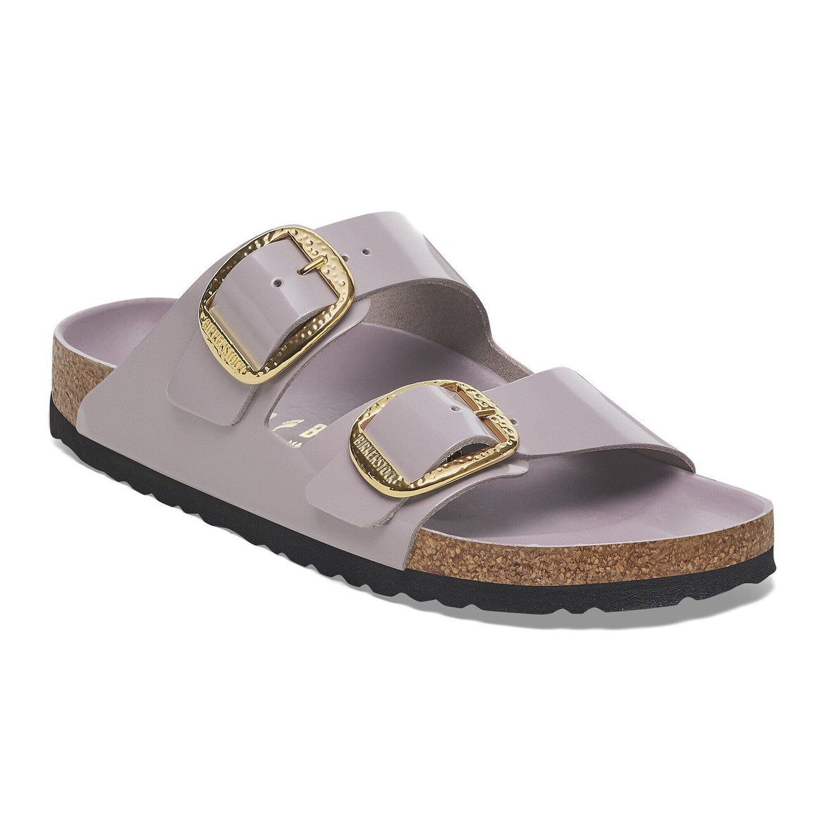 Arizona Hammered Big Buckle Natural Leather Patent in Color High-Shine Faded Purple | Birkenstock