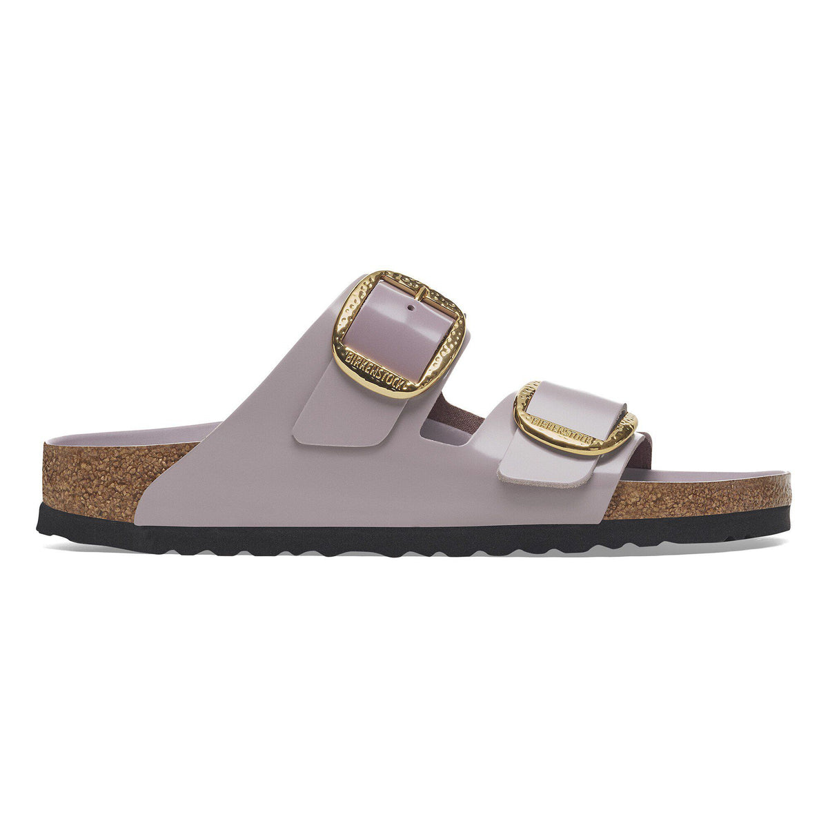 Arizona Hammered Big Buckle Natural Leather Patent in Color High-Shine Faded Purple | Birkenstock
