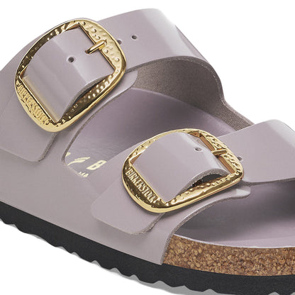 Arizona Hammered Big Buckle Natural Leather Patent in Color High-Shine Faded Purple | Birkenstock