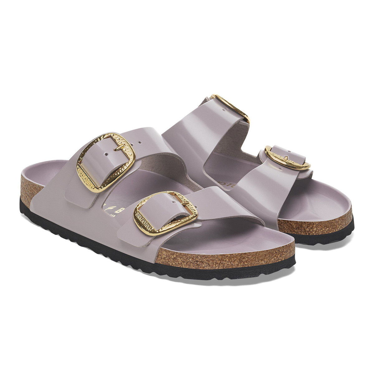 Arizona Hammered Big Buckle Natural Leather Patent in Color High-Shine Faded Purple | Birkenstock