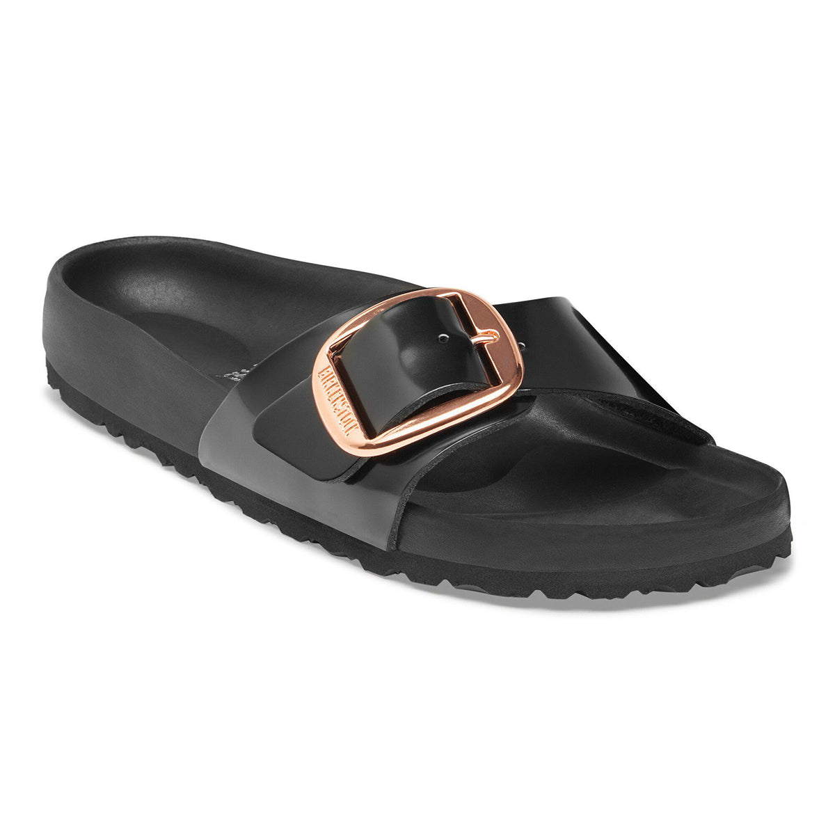 Madrid Big Buckle Natural Leather Patent in Color Black | Birkenstock