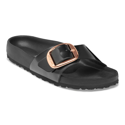 Madrid Big Buckle Natural Leather Patent in Color Black | Birkenstock