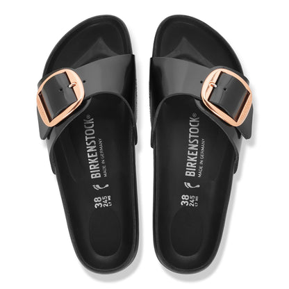 Madrid Big Buckle Natural Leather Patent in Color Black | Birkenstock