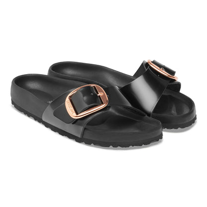 Madrid Big Buckle Natural Leather Patent in Color Black | Birkenstock