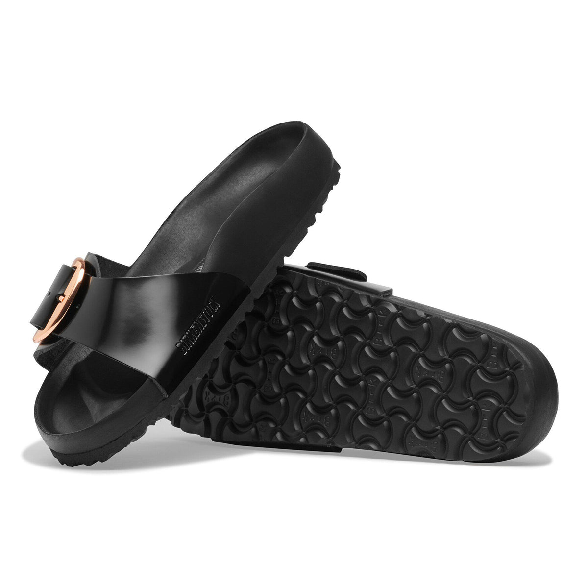 Madrid Big Buckle Natural Leather Patent in Color Black | Birkenstock