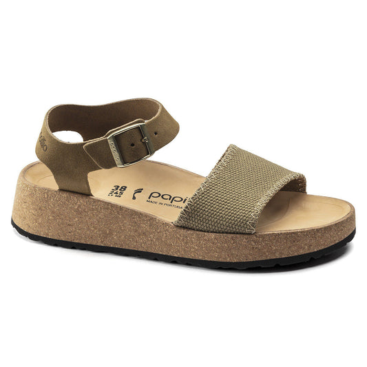 Glenda Suede Leather-Textile in Color Faded Khaki | Birkenstock