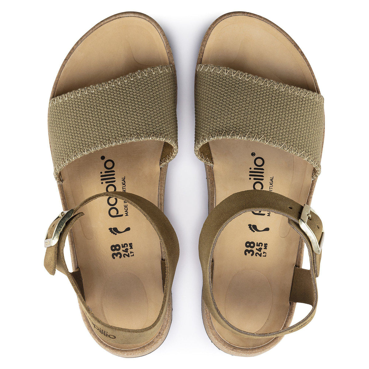 Glenda Suede Leather-Textile in Color Faded Khaki | Birkenstock