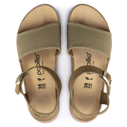 Glenda Suede Leather-Textile in Color Faded Khaki | Birkenstock