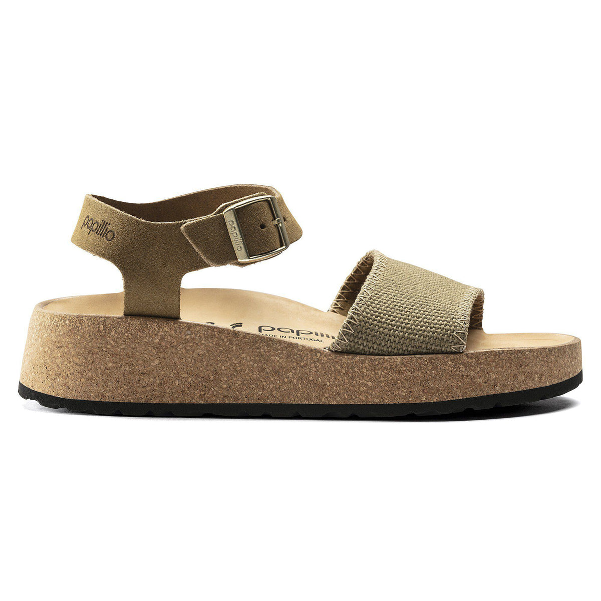 Glenda Suede Leather-Textile in Color Faded Khaki | Birkenstock
