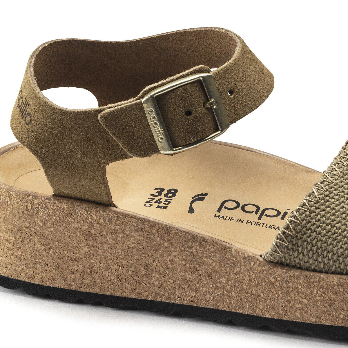 Glenda Suede Leather-Textile in Color Faded Khaki | Birkenstock