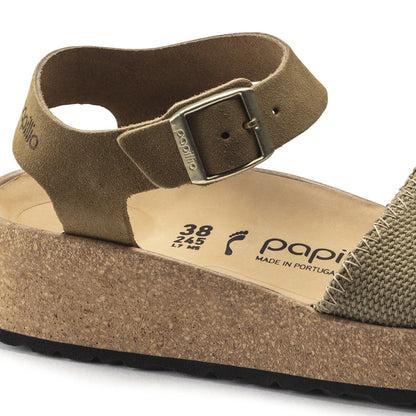 Glenda Suede Leather-Textile in Color Faded Khaki | Birkenstock