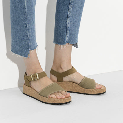 Glenda Suede Leather-Textile in Color Faded Khaki | Birkenstock