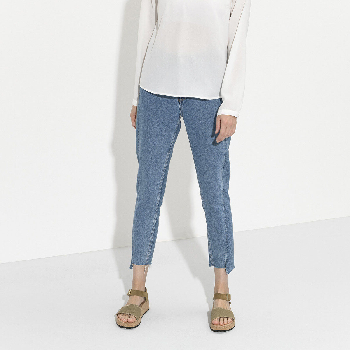 Glenda Suede Leather-Textile in Color Faded Khaki | Birkenstock