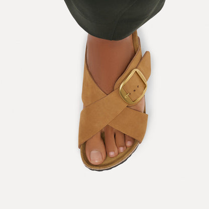 Siena Big Buckle Nubuck Leather in Color Mink | Birkenstock