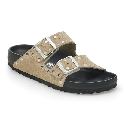 Arizona Rivets Suede Leather in Color Taupe | Birkenstock
