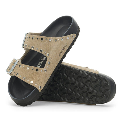 Arizona Rivets Suede Leather in Color Taupe | Birkenstock