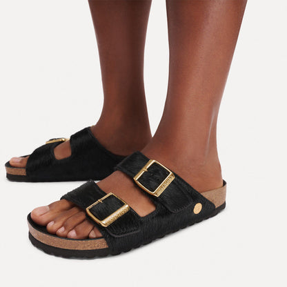 Arizona Fur in Color Black | Birkenstock