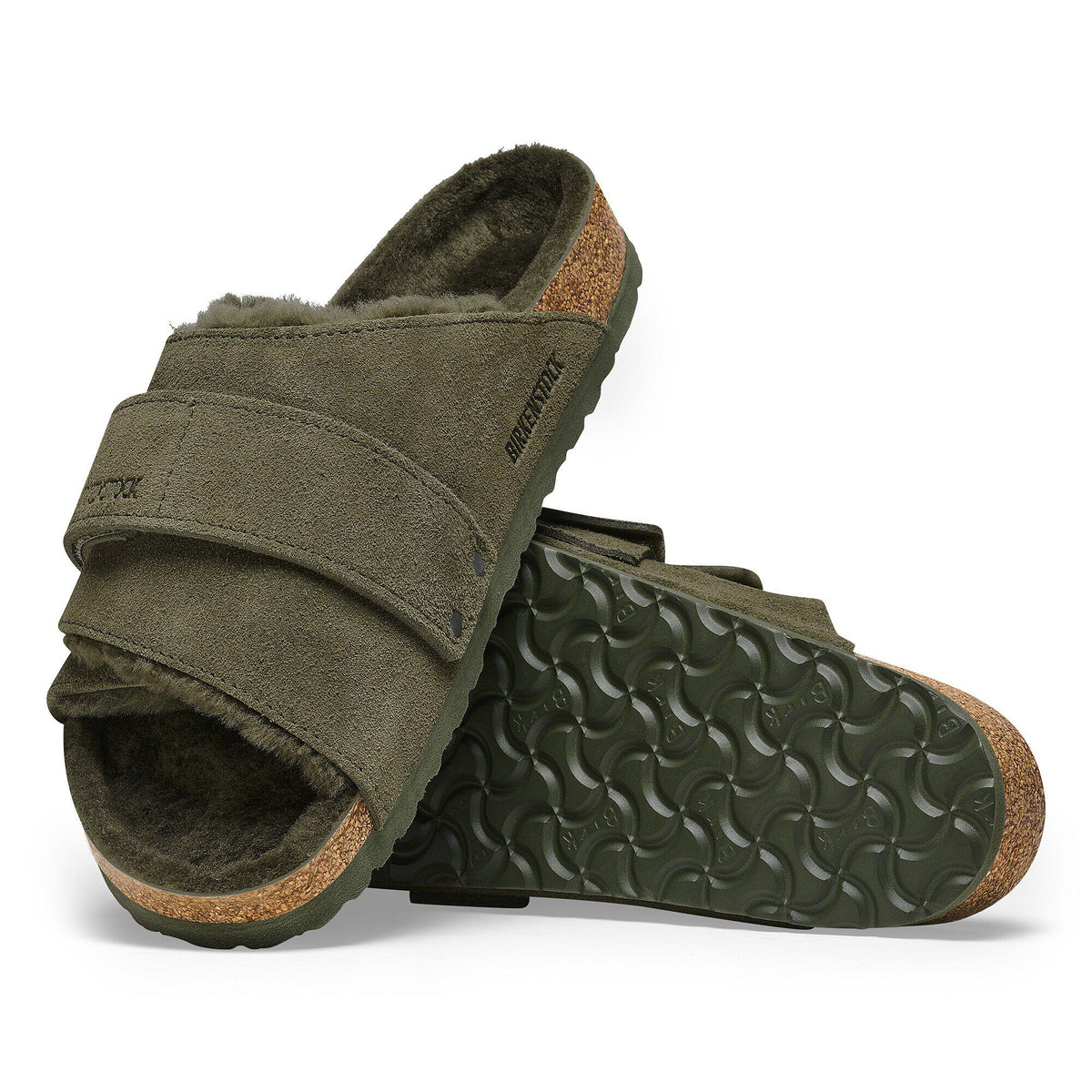 Kyoto Shearling Suede Leather in Color Thyme | Birkenstock