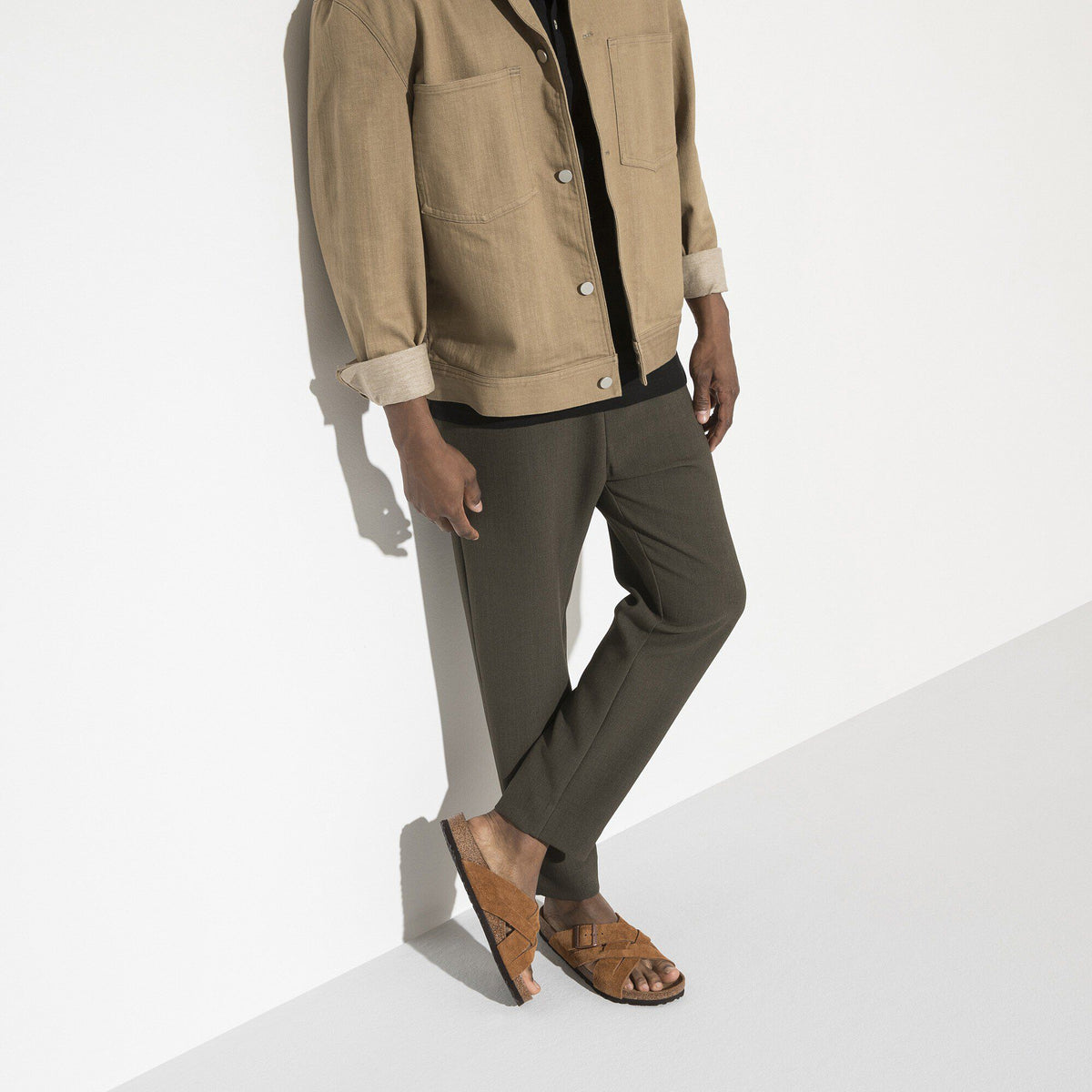 Lugano Soft Footbed Suede Leather in Color Mink | Birkenstock