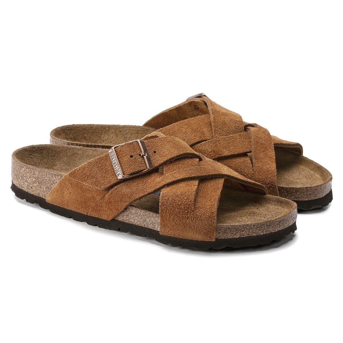 Lugano Soft Footbed Suede Leather in Color Mink | Birkenstock