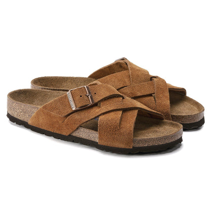 Lugano Soft Footbed Suede Leather in Color Mink | Birkenstock