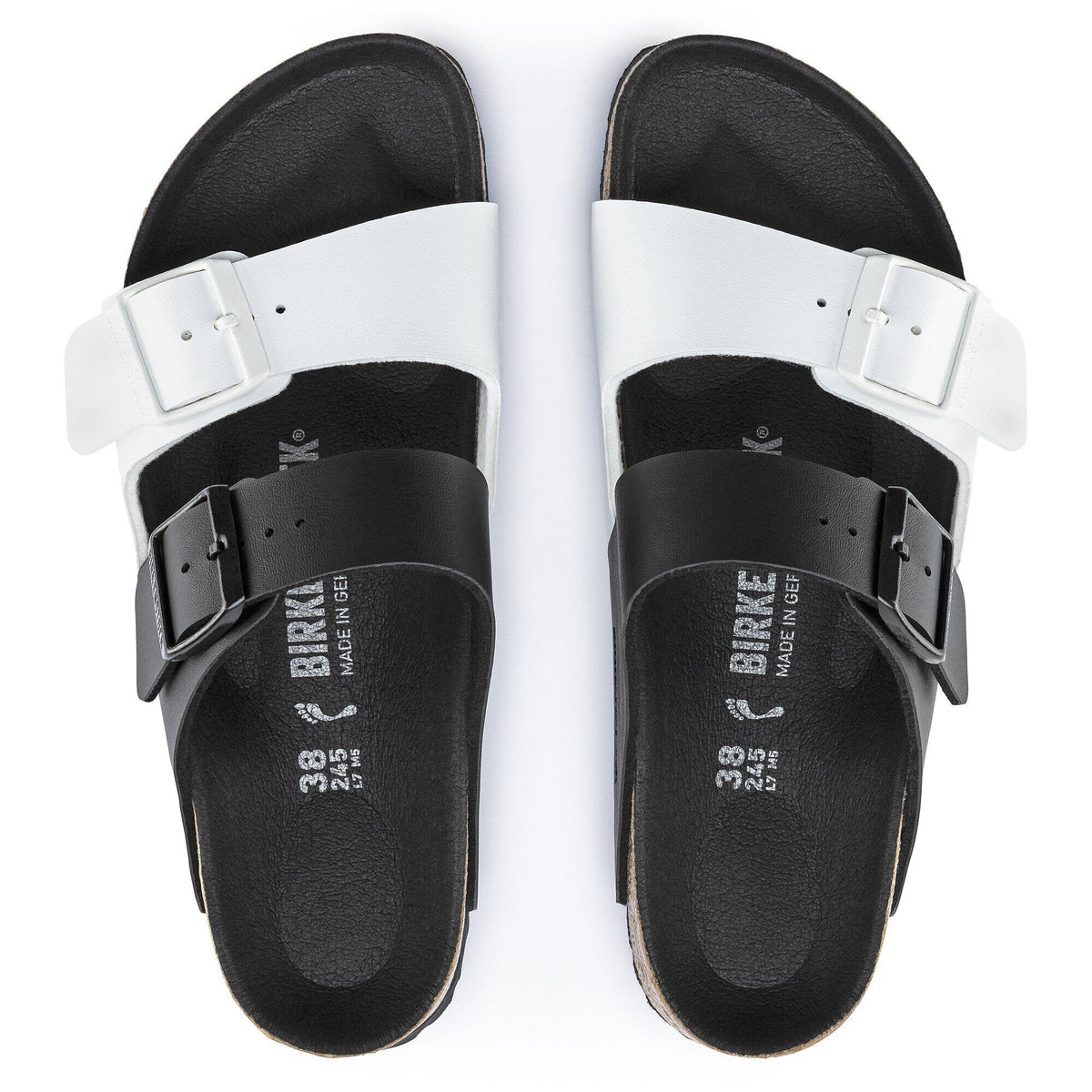 Arizona Split Birko-Flor in Color Black/White | Birkenstock