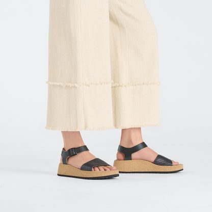 Glenda Natural Leather-Synthetics in Color Black | Birkenstock