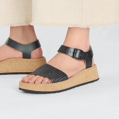 Glenda Natural Leather-Synthetics in Color Black | Birkenstock