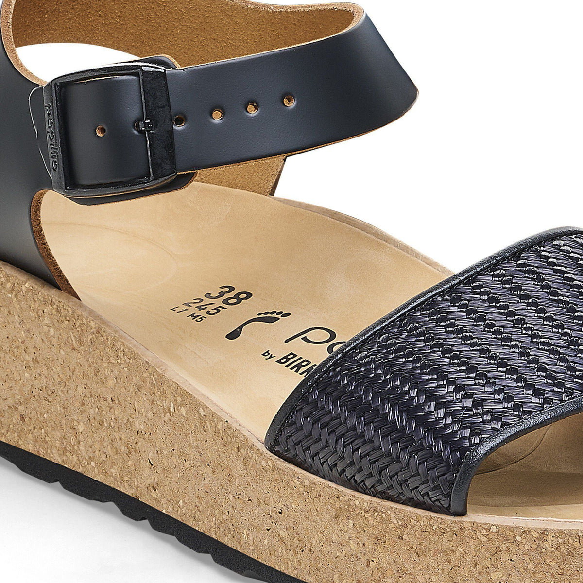 Glenda Natural Leather-Synthetics in Color Black | Birkenstock