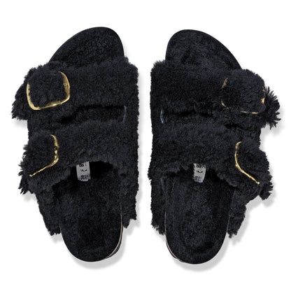 Arizona Big Buckle Shearling in Color Black Gold | Birkenstock