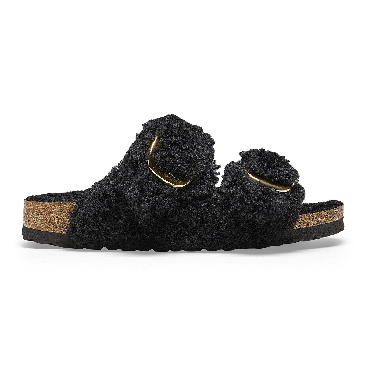 Arizona Big Buckle Shearling in Color Black Gold | Birkenstock