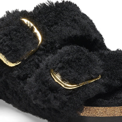 Arizona Big Buckle Shearling in Color Black Gold | Birkenstock