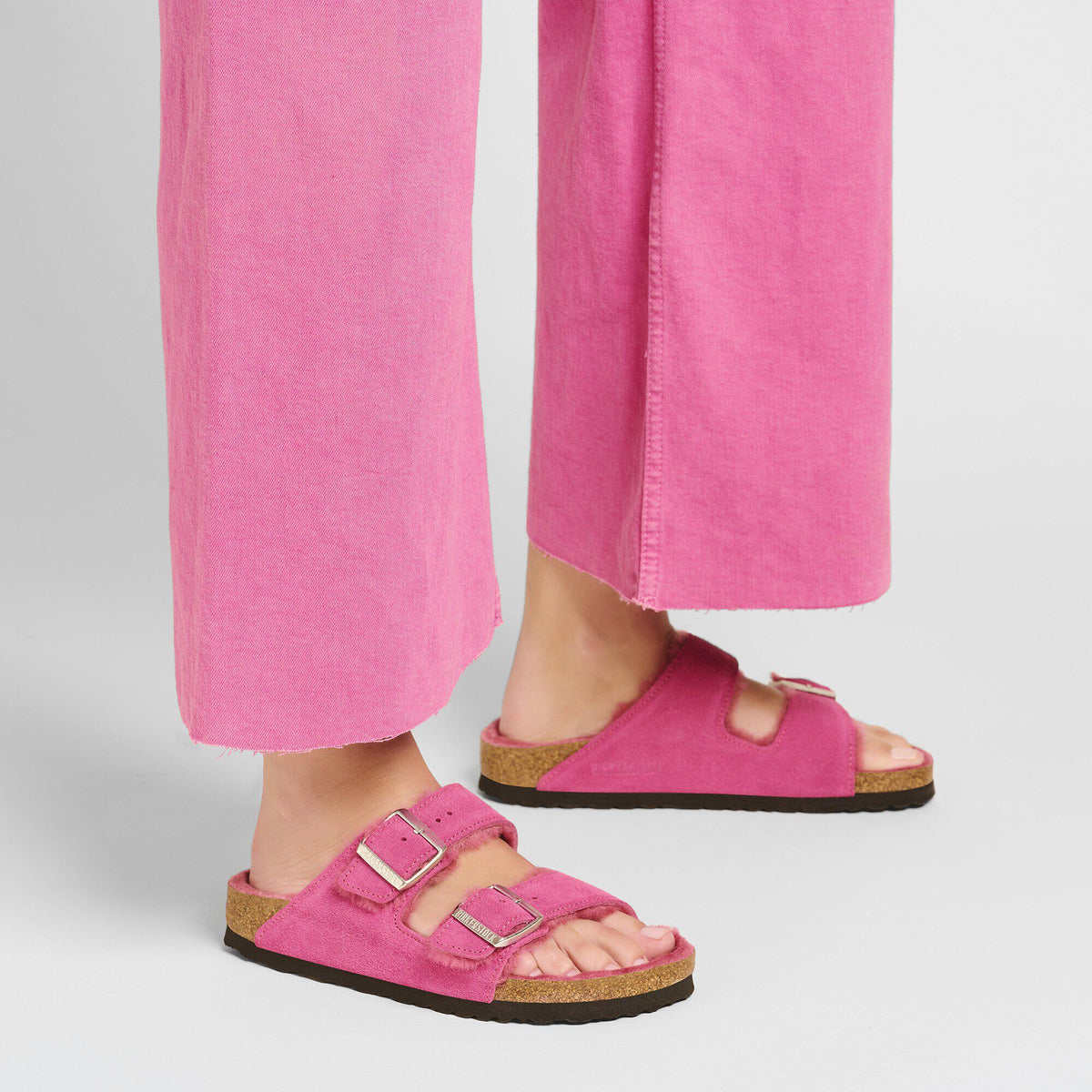 Arizona Shearling Suede Leather in Color Fuchsia Tulip | Birkenstock