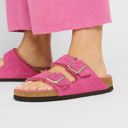 Arizona Shearling Suede Leather in Color Fuchsia Tulip | Birkenstock