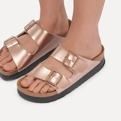 Arizona Flex Platform Birko-Flor in Color Electric Metallic Copper | Birkenstock