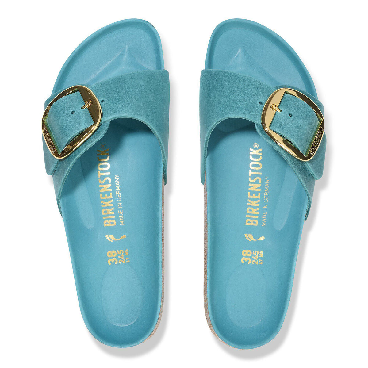 Madrid Big Buckle Oiled Leather in Color Biscay Bay | Birkenstock