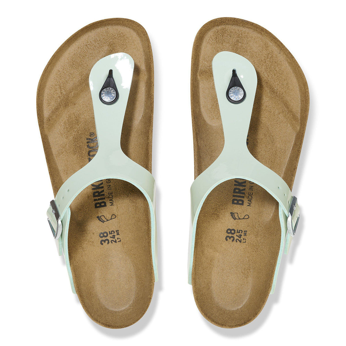 Gizeh Birko-Flor Patent in Color Patent Surf Green | Birkenstock
