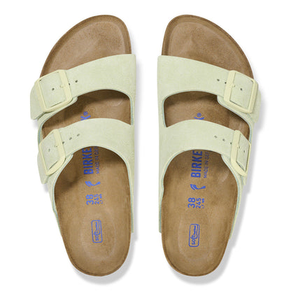 Arizona Soft Footbed Suede Leather in Color Faded Lime | Birkenstock