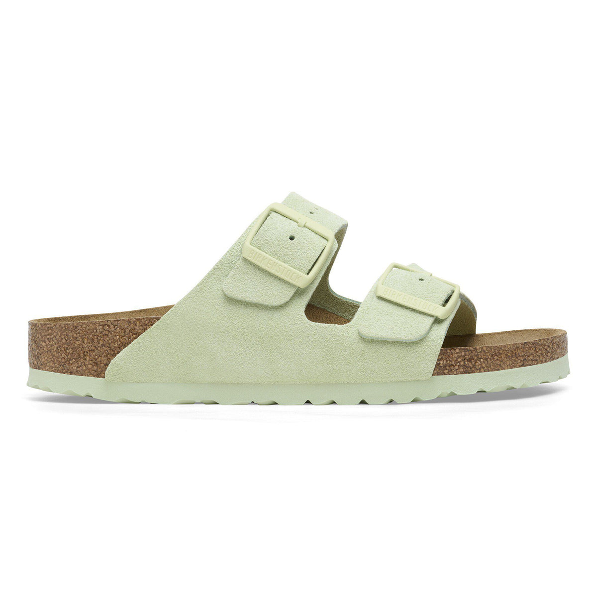 Arizona Soft Footbed Suede Leather in Color Faded Lime | Birkenstock