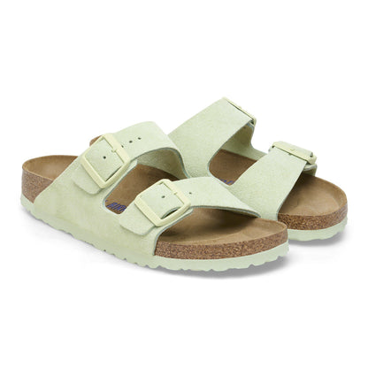 Arizona Soft Footbed Suede Leather in Color Faded Lime | Birkenstock