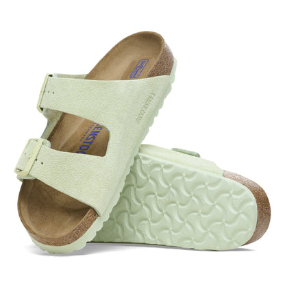 Arizona Soft Footbed Suede Leather in Color Faded Lime | Birkenstock