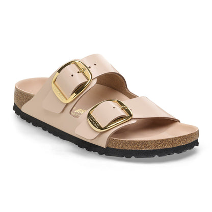 Arizona Big Buckle Natural Leather Patent in Color High Shine New Beige | Birkenstock