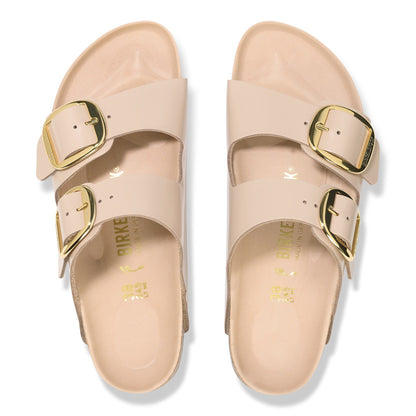 Arizona Big Buckle Natural Leather Patent in Color High Shine New Beige | Birkenstock